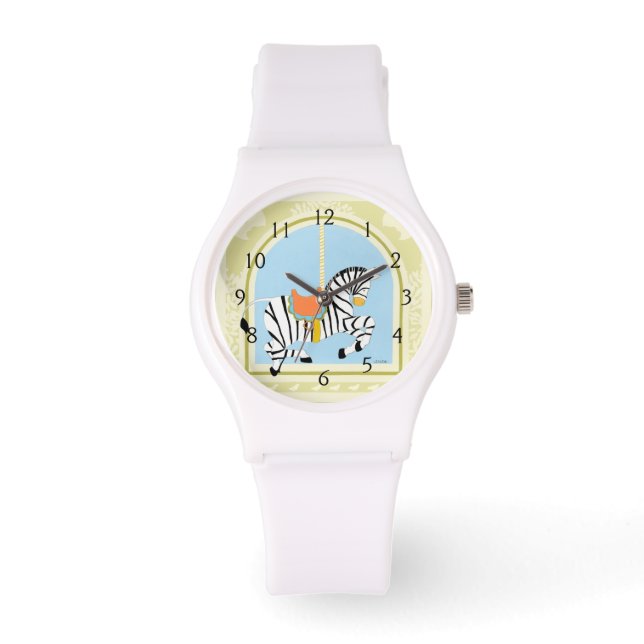 Carousel Zebra by June Erica Vess Watch (Front)