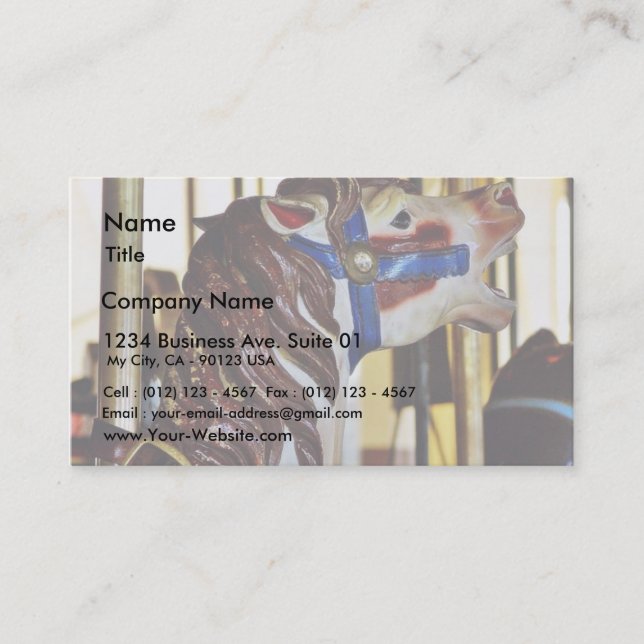 Carousels Horses Rides Amusement Parks Business Card (Front)