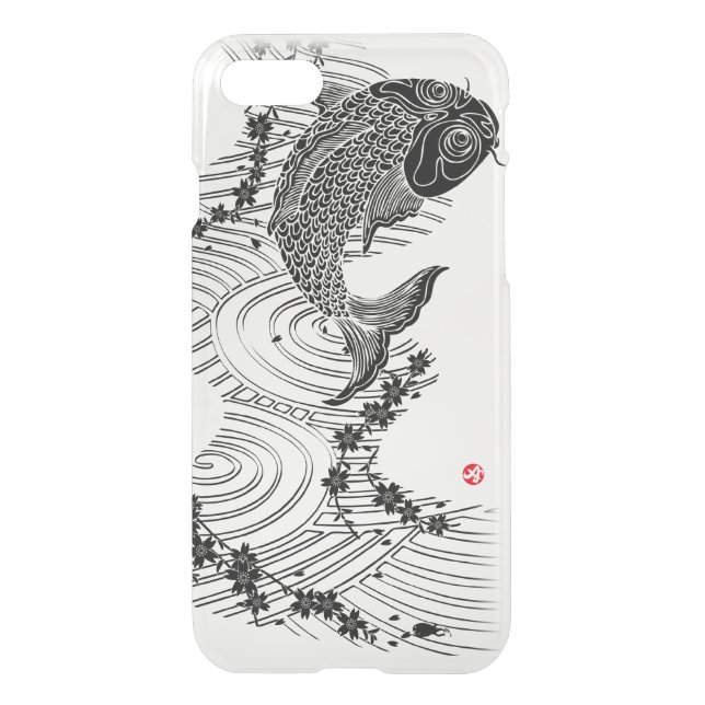 Carp and Cherry blossoms 鯉桜 Uncommon iPhone Case (Back)