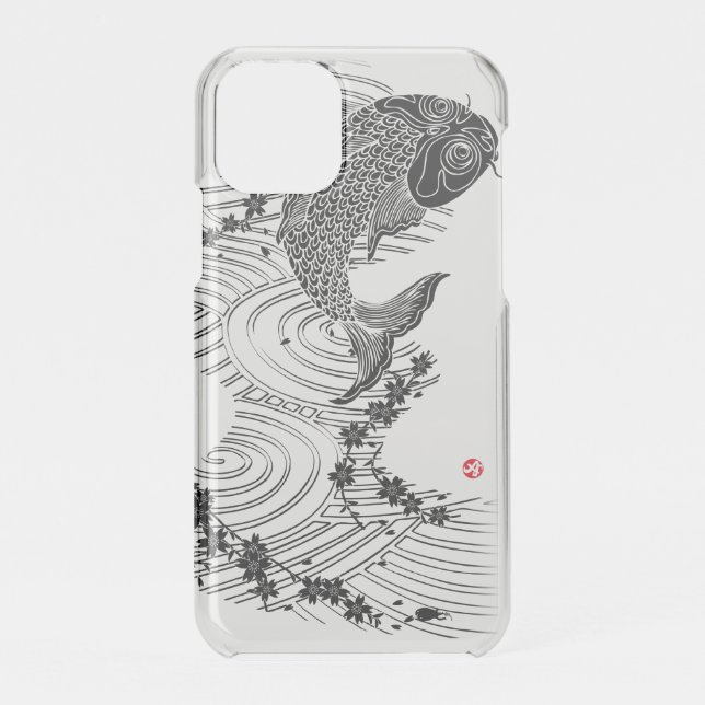 Carp and Cherry blossoms 鯉桜 Uncommon iPhone Case (Back)