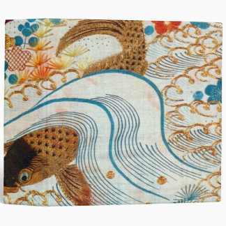 Carp and Running Water, Japanese Design 3 Ring Binder