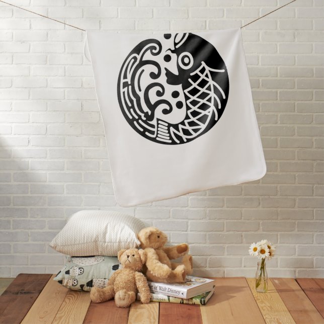 Carp and wave baby blanket (In Situ)