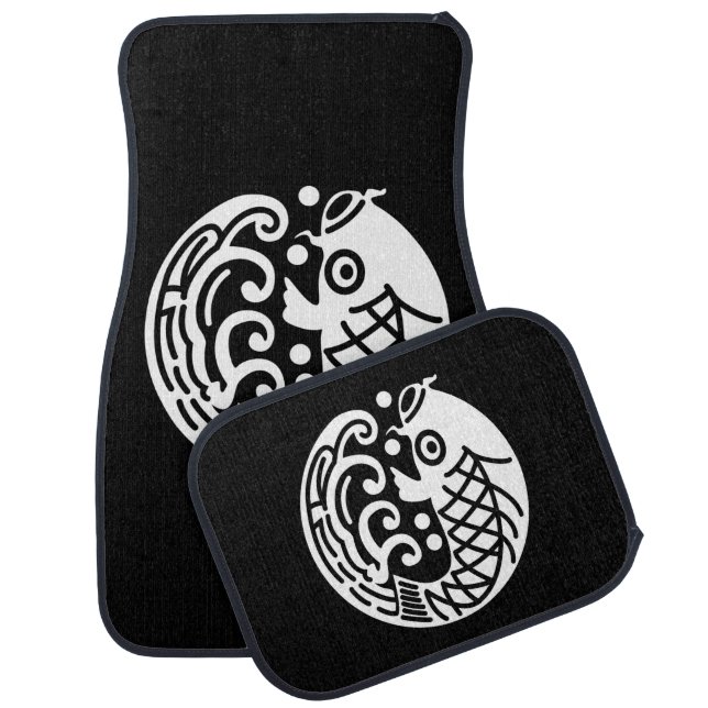 Carp and wave car floor mat (Set)