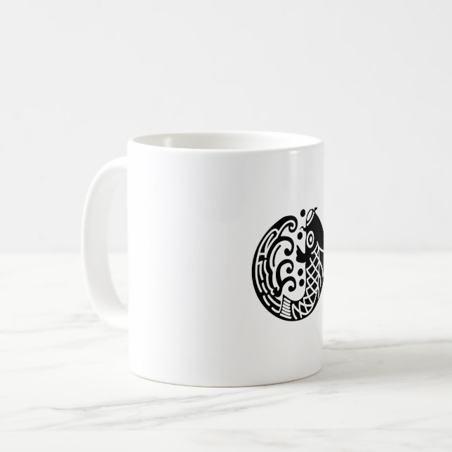 Carp and wave coffee mug (Front Left)
