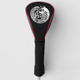 Carp and wave golf head cover