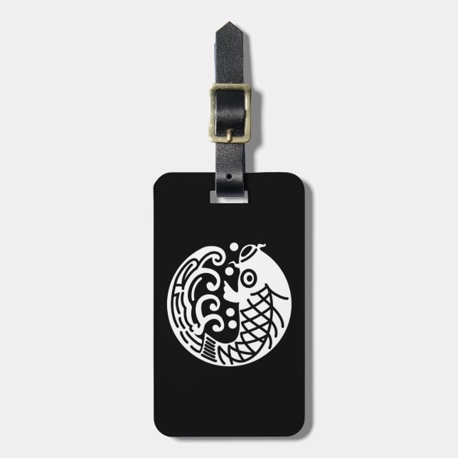 Carp and wave luggage tag (Front Vertical)
