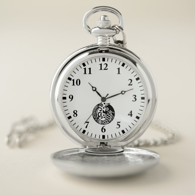 Carp and wave pocket watch (Inside)