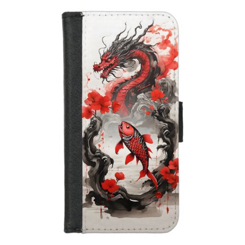 Carp becomes a dragon iPhone 87 wallet case