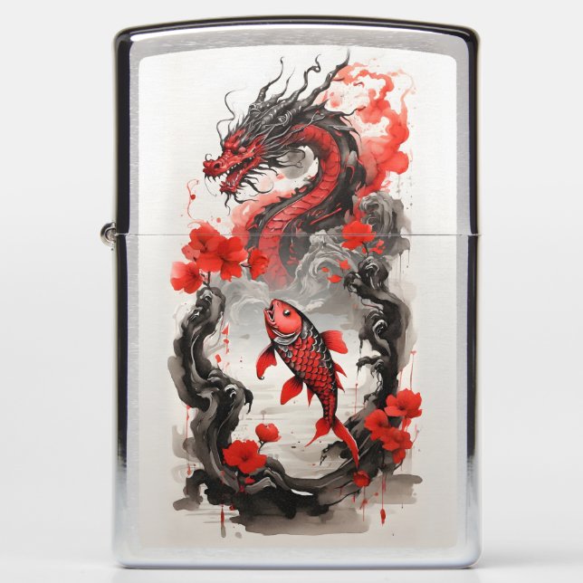 Carp becomes a dragon zippo lighter (Front)