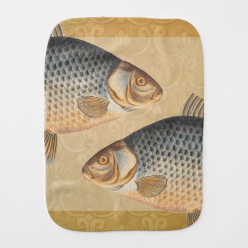 Carp fish fishing painting freshwater burp cloth
