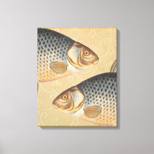 Carp fish fishing painting freshwater canvas print
