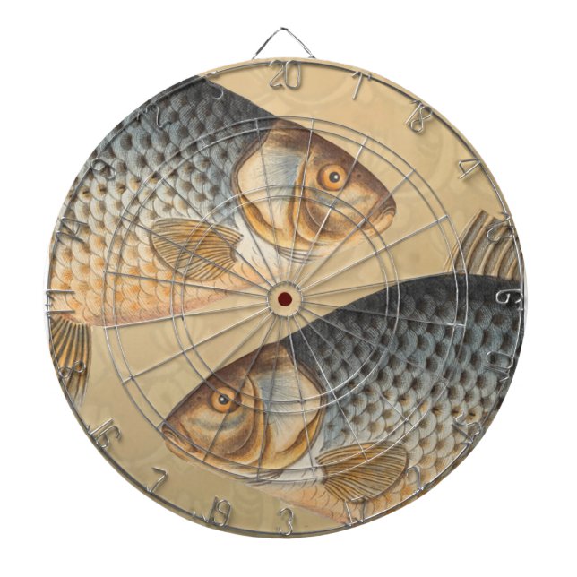 Carp fish fishing painting freshwater dart board (Front)