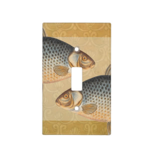 Carp fish fishing painting freshwater drawing light switch cover