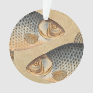 Carp fish fishing painting freshwater drawing ornament
