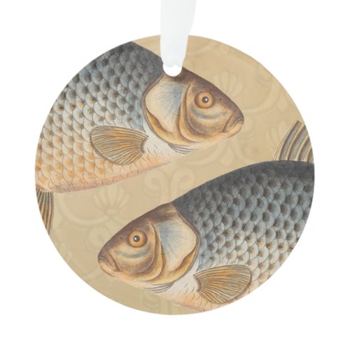 Carp fish fishing painting freshwater drawing  ornament