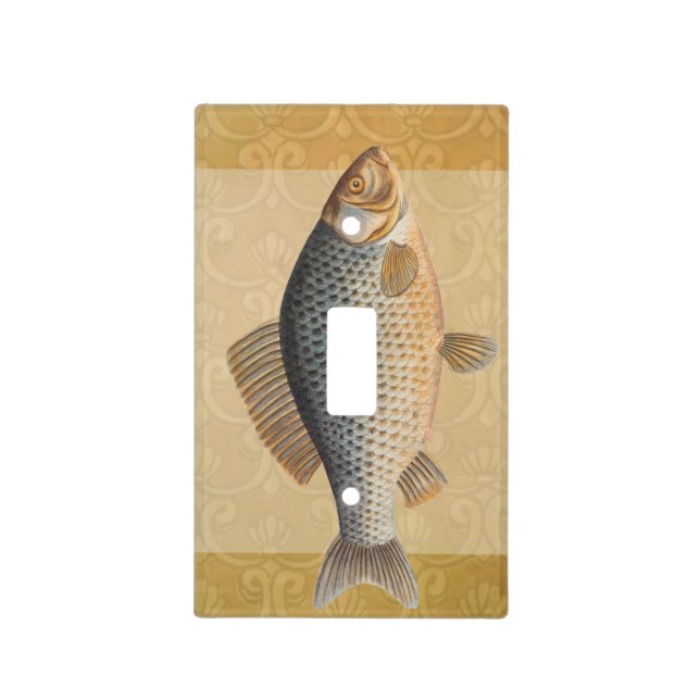 Carp fish fishing painting freshwater light switch cover (Front)