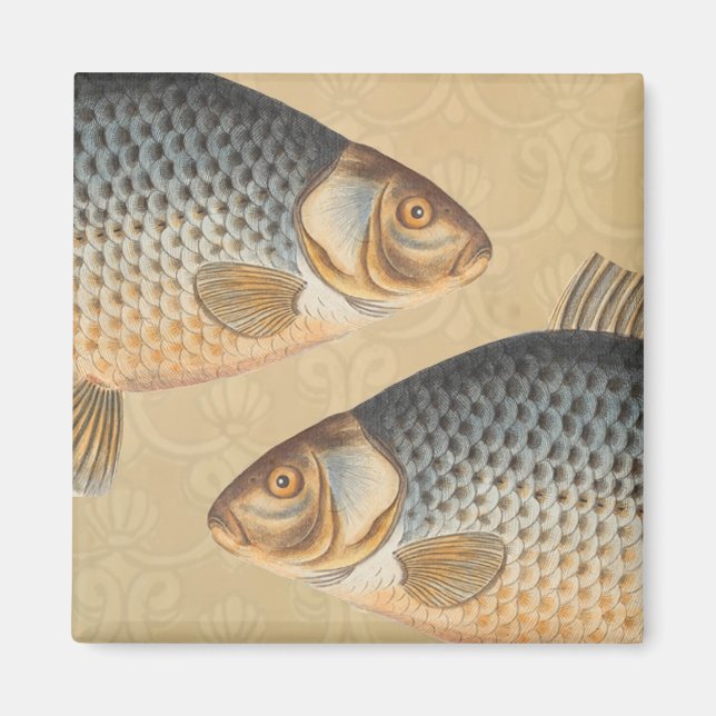 Carp fish fishing painting freshwater magnet (Front)