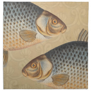 Carp fish fishing painting freshwater napkin