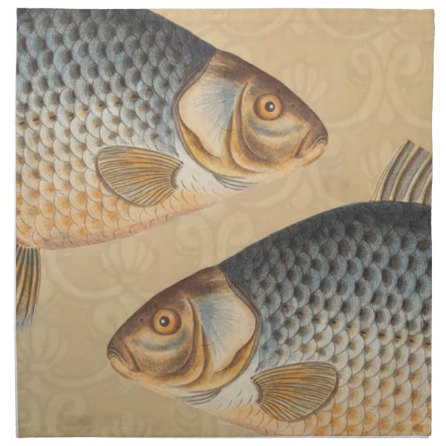 Carp fish fishing painting freshwater napkin (Front)