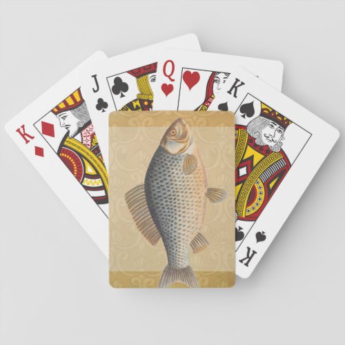 Carp fish fishing painting freshwater playing cards