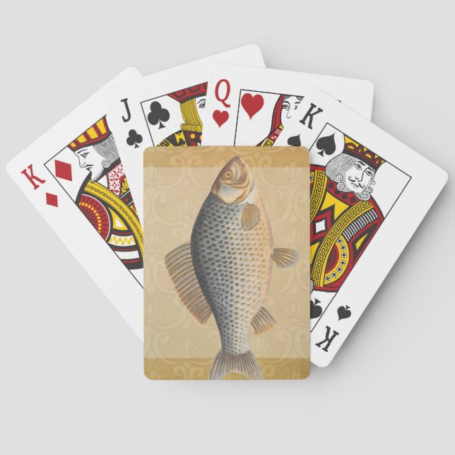 Carp fish fishing painting freshwater poker cards (Back)