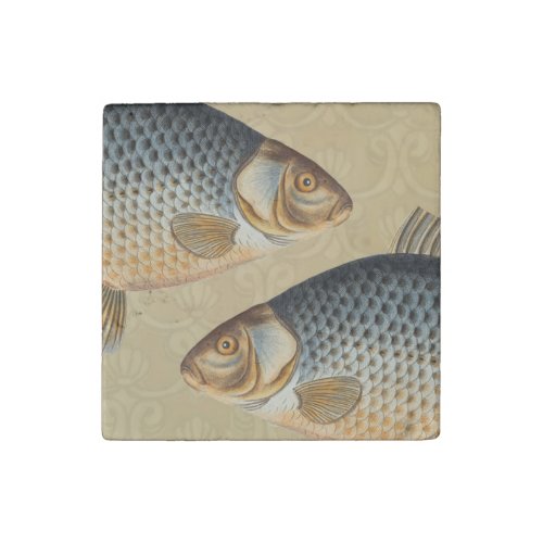 Carp fish fishing painting freshwater stone magnet