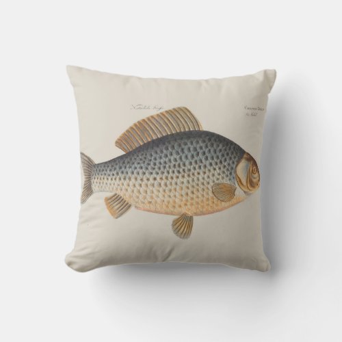 Carp fish fishing painting freshwater throw pillow