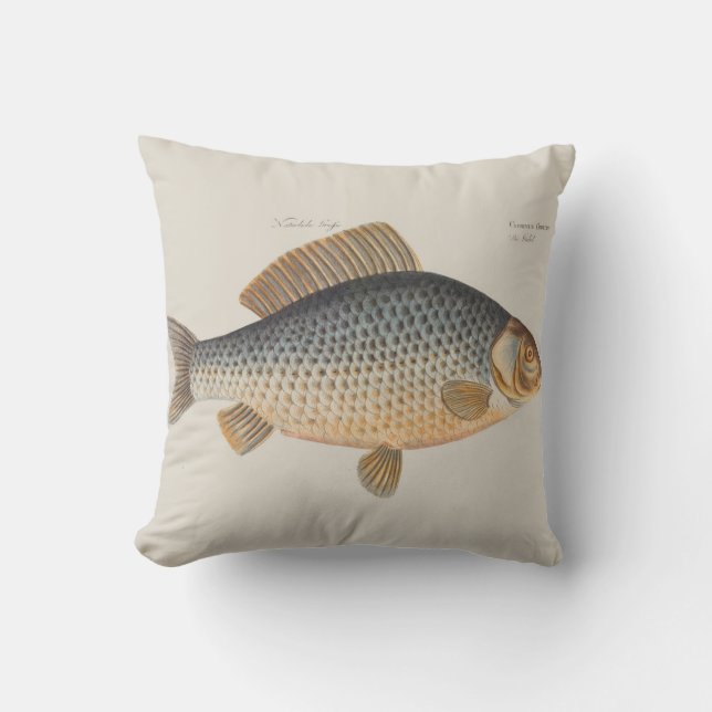 Carp fish fishing painting freshwater throw pillow (Front)