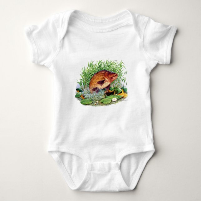 Carp Fishing Baby Bodysuit (Front)