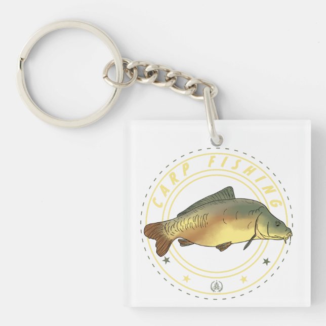 Carp Fishing Lover Angler Fisherman Keychain (Front)