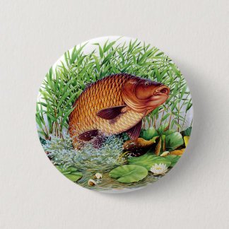Carp Fishing Pinback Button