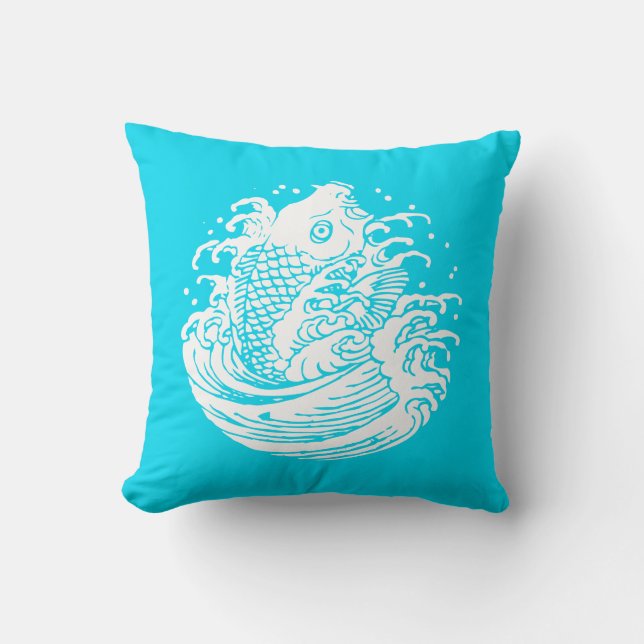 Carp in the water throw pillow (Front)