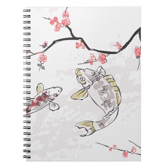 carp koi fish nature landscape view sketch illustr notebook (Front)