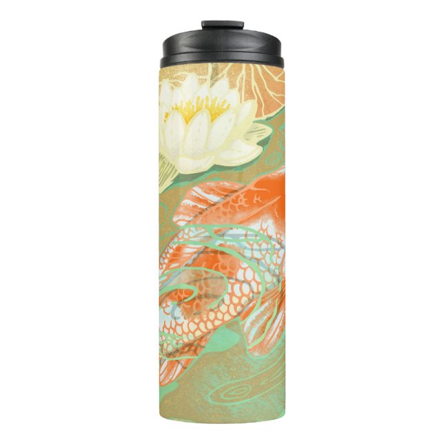 Carp Koi Fish Water Lily Pond Thermal Tumbler (Front)