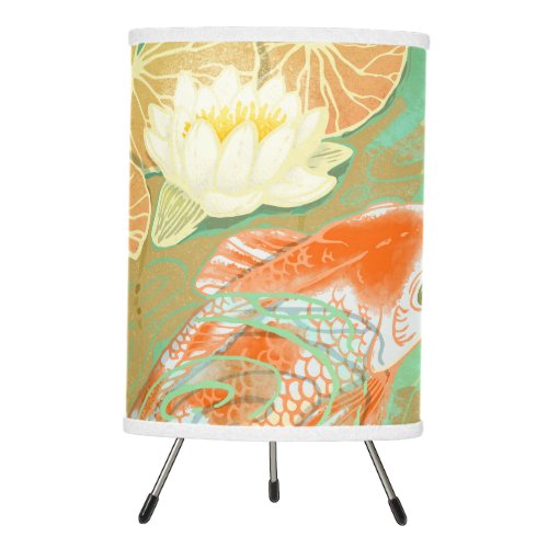 Carp Koi Fish Water Lily Pond Tripod Lamp