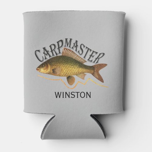 Carp Master Fishing with Name Can Cooler