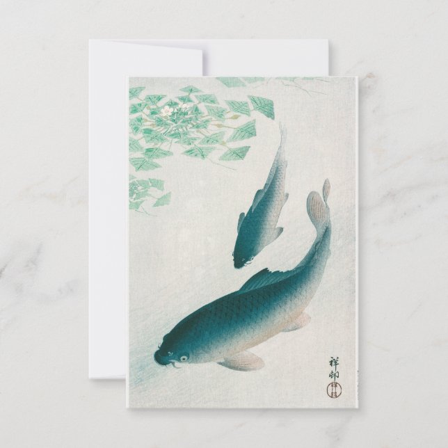 Carp or Koi (1926) by Ohara Koson Invitation (Front)
