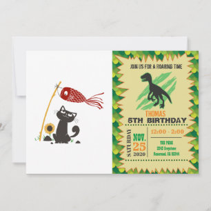 Carp streamer happy cat - Choose background color Invitation