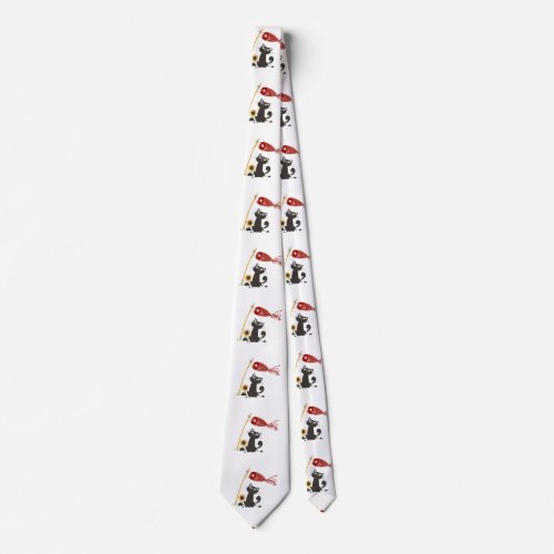 Carp streamer happy cat _ Choose background color Neck Tie