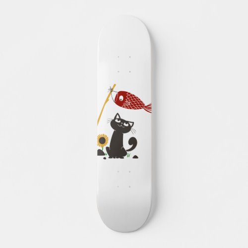 Carp streamer happy cat _ Choose background color Skateboard