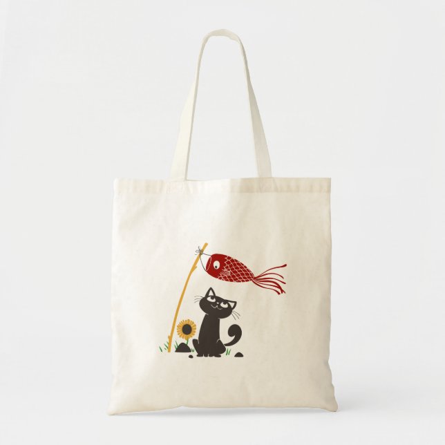 Carp streamer happy cat - Choose background color Tote Bag (Front)