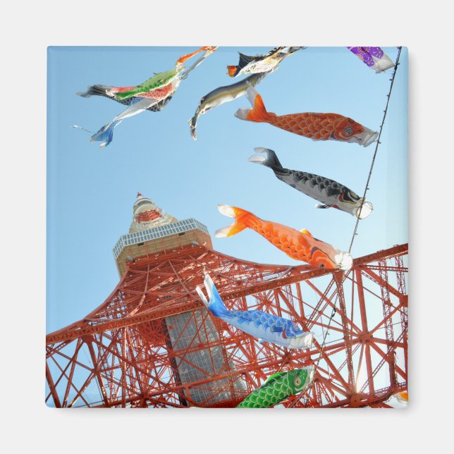 Carp Streamers (Koinobori) at Tokyo Tower  Magnet (Front)