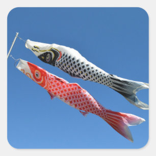 Carp Streamers (Koinobori): Tokyo, Japan Square Sticker