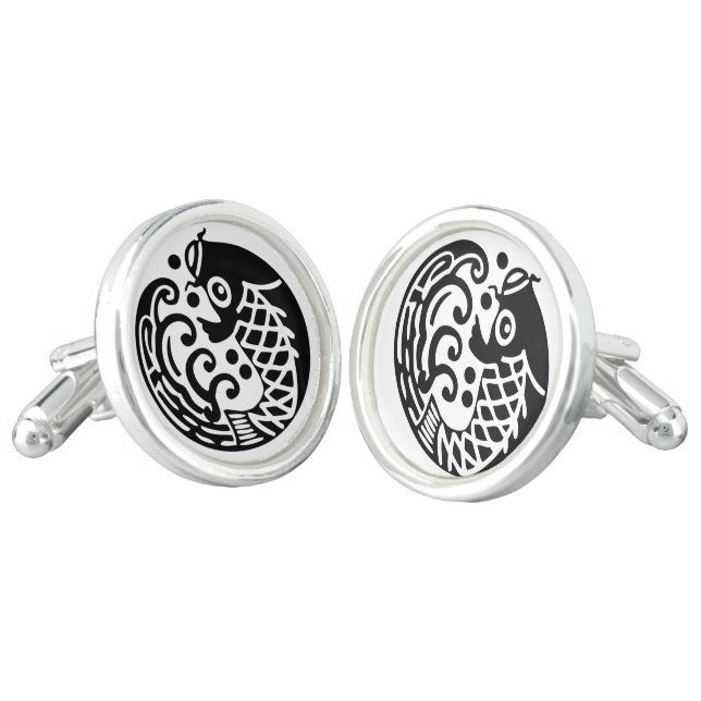 Carp wave cufflinks (Angled)