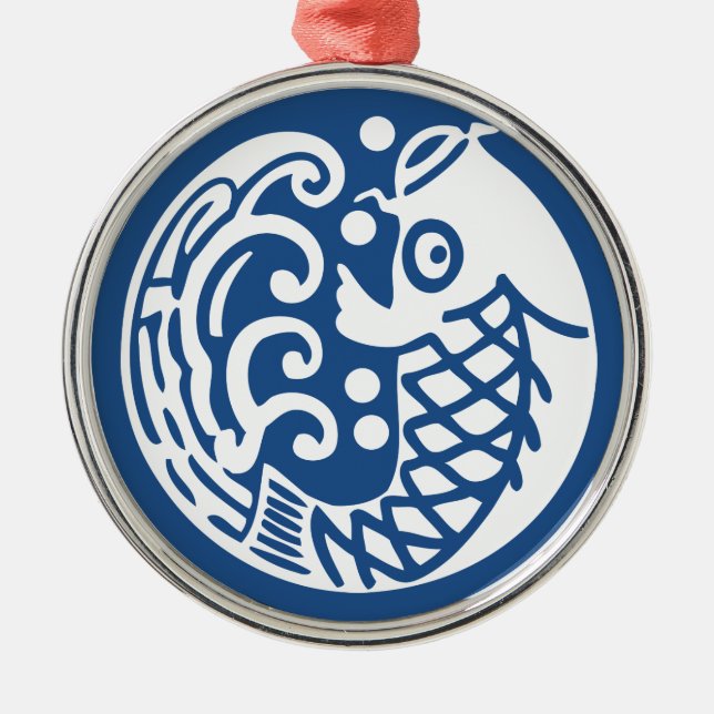 Carp wave metal ornament (Front)