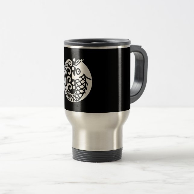 Carp wave travel mug (Front Right)