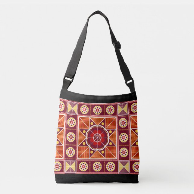 Carpathian Bloom Geometric Crossbody Bag (Front)