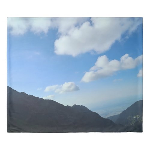 Carpathian Blue Sky Peaks – Romania Mountain Art Duvet Cover