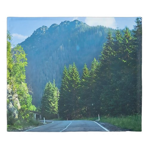 Carpathian Forest Road – Romania Mountain Print Duvet Cover