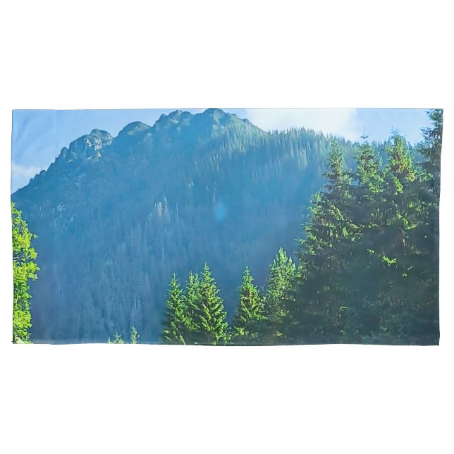 Carpathian Forest Road – Romania Mountain Print Pillow Case (Front-Left)